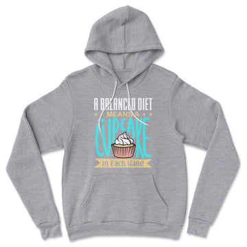 Cupcake - A Balanced Diet Hoodie in Athletic Heather color